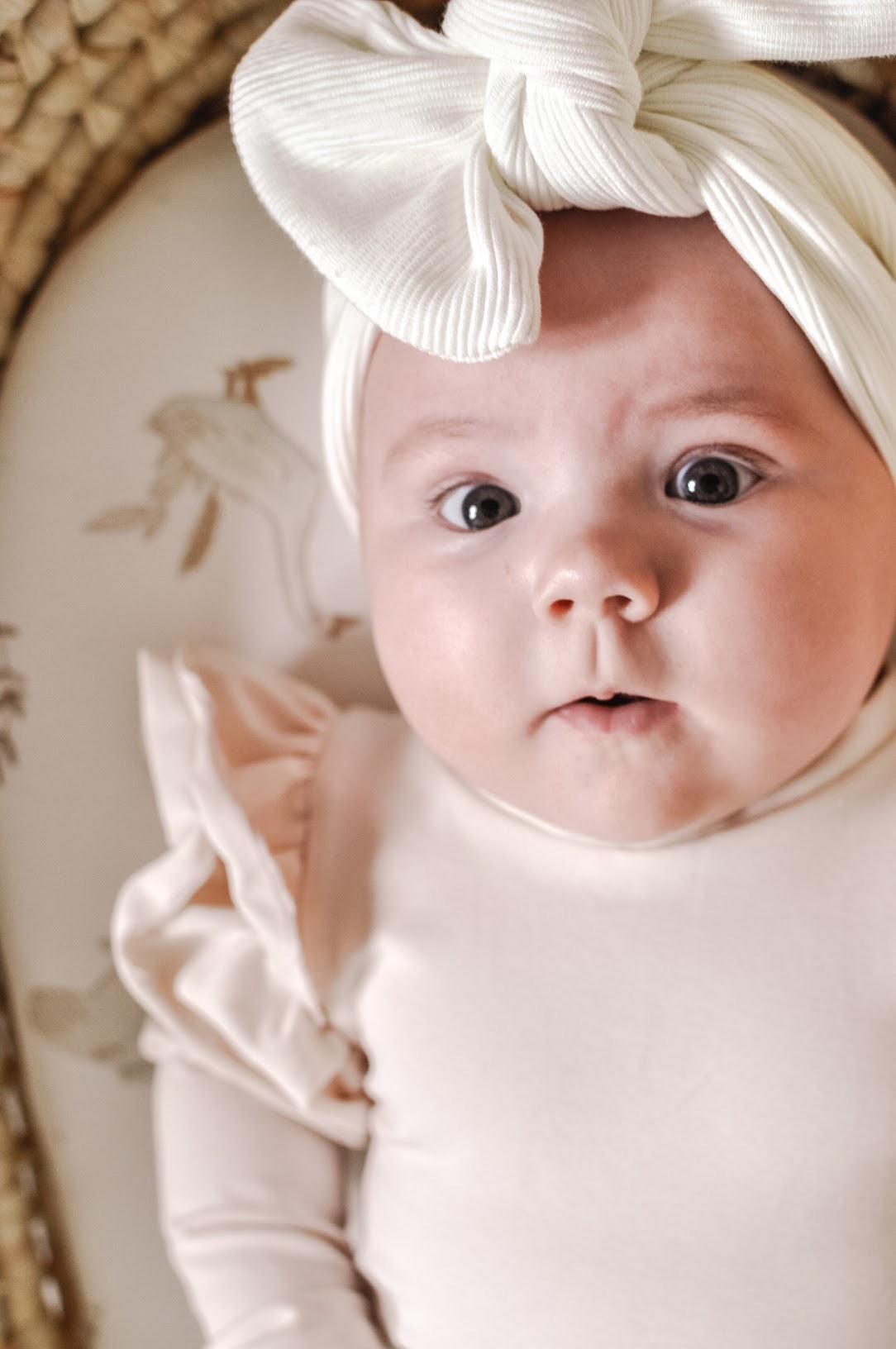 Petiteaude Creamy White Boho Bow Headband, Cream White