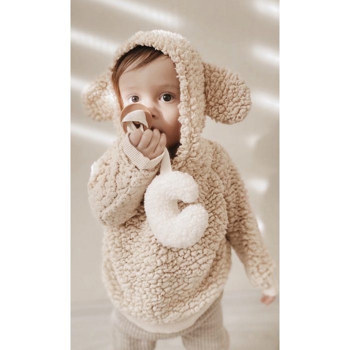 Lilies Kids Teddy Moon Pacifier, White