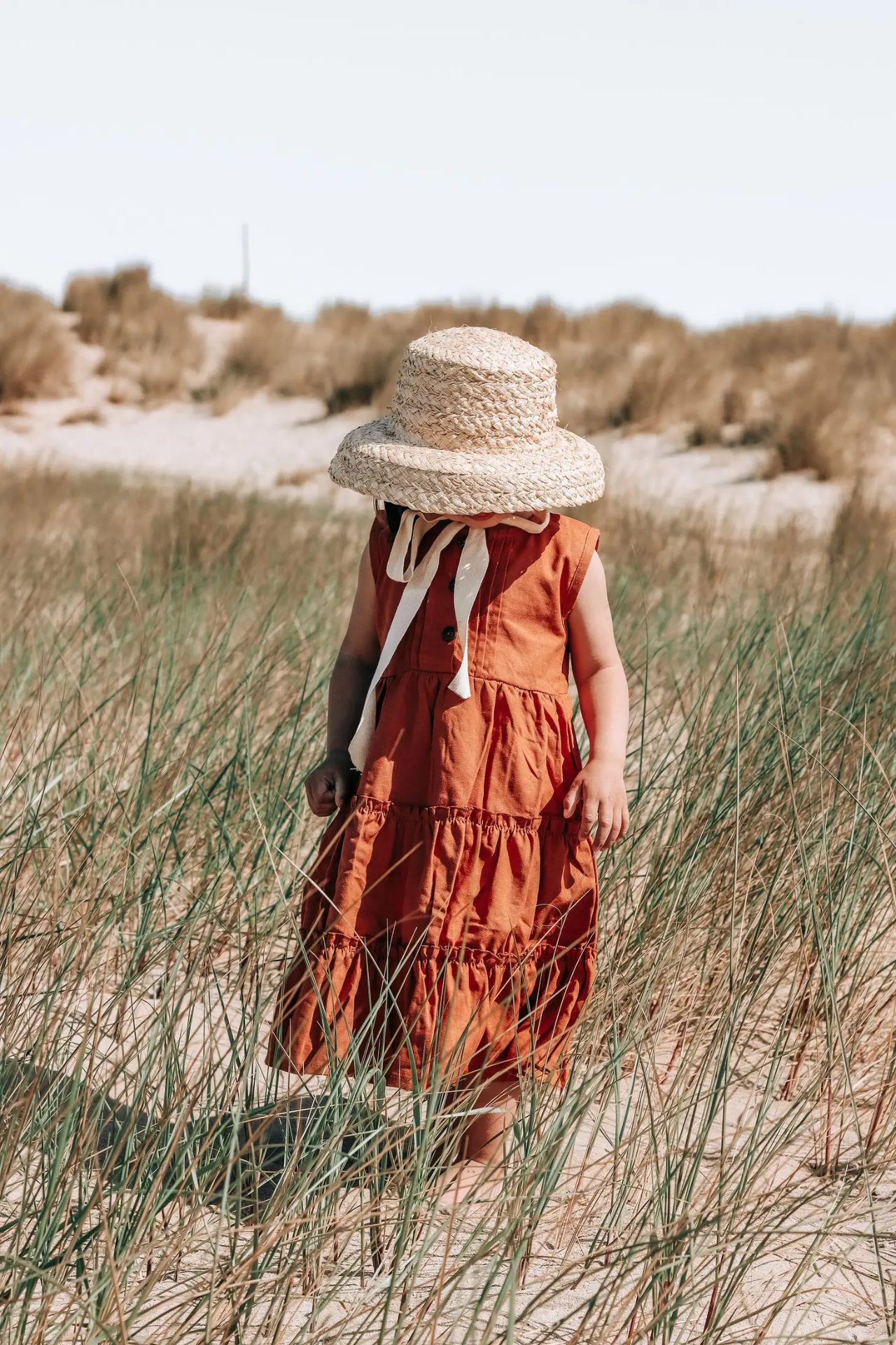 La Olivia Kids Isabella Dress, Beige or Terracotta