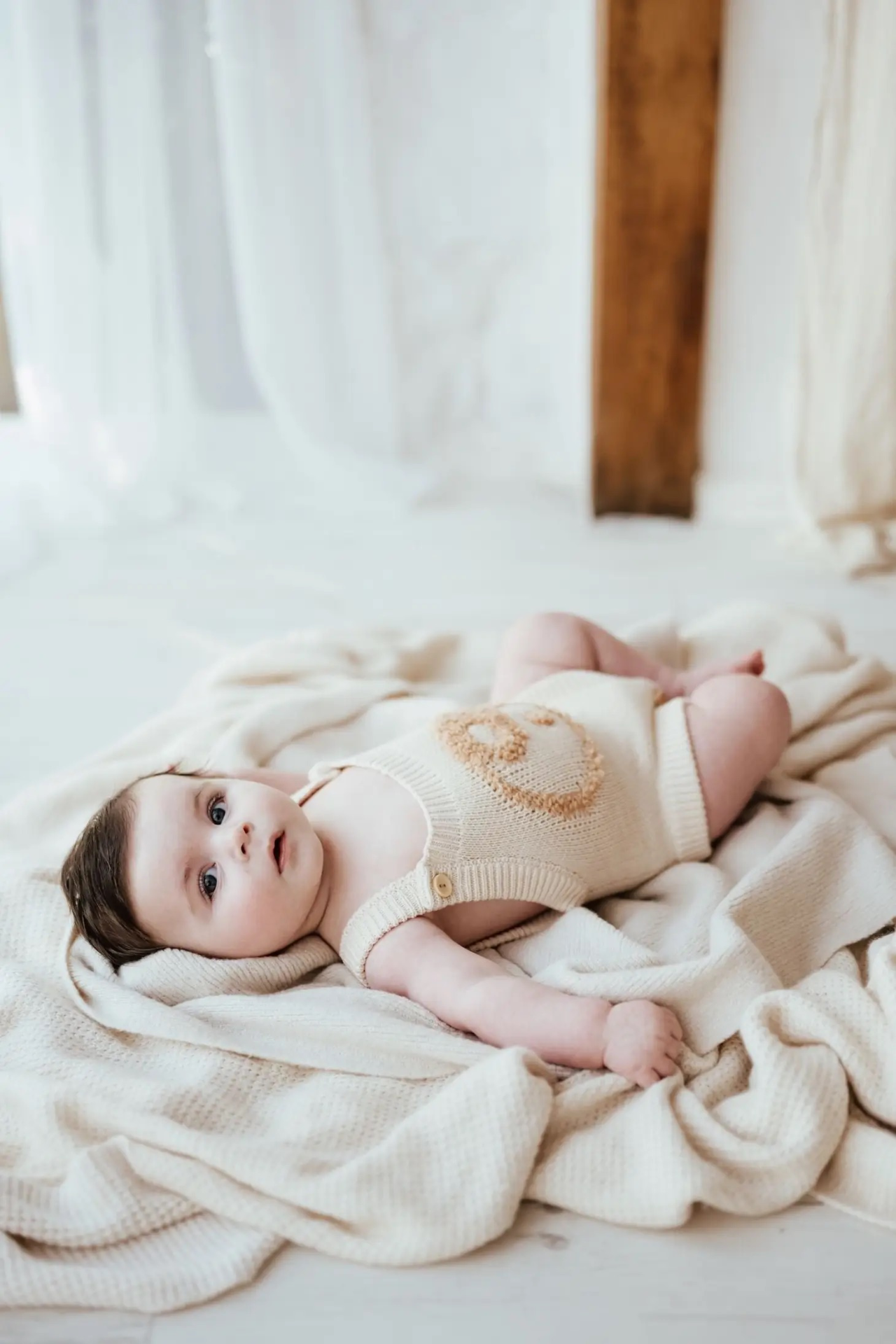 Baeb Basics Organic Yin Yan Knitted Romper - knitted romper, Milk