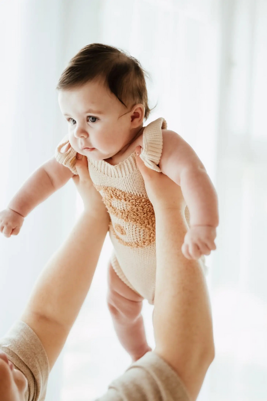 Baeb Basics Organic Yin Yan Knitted Romper - neuleromper, Milk