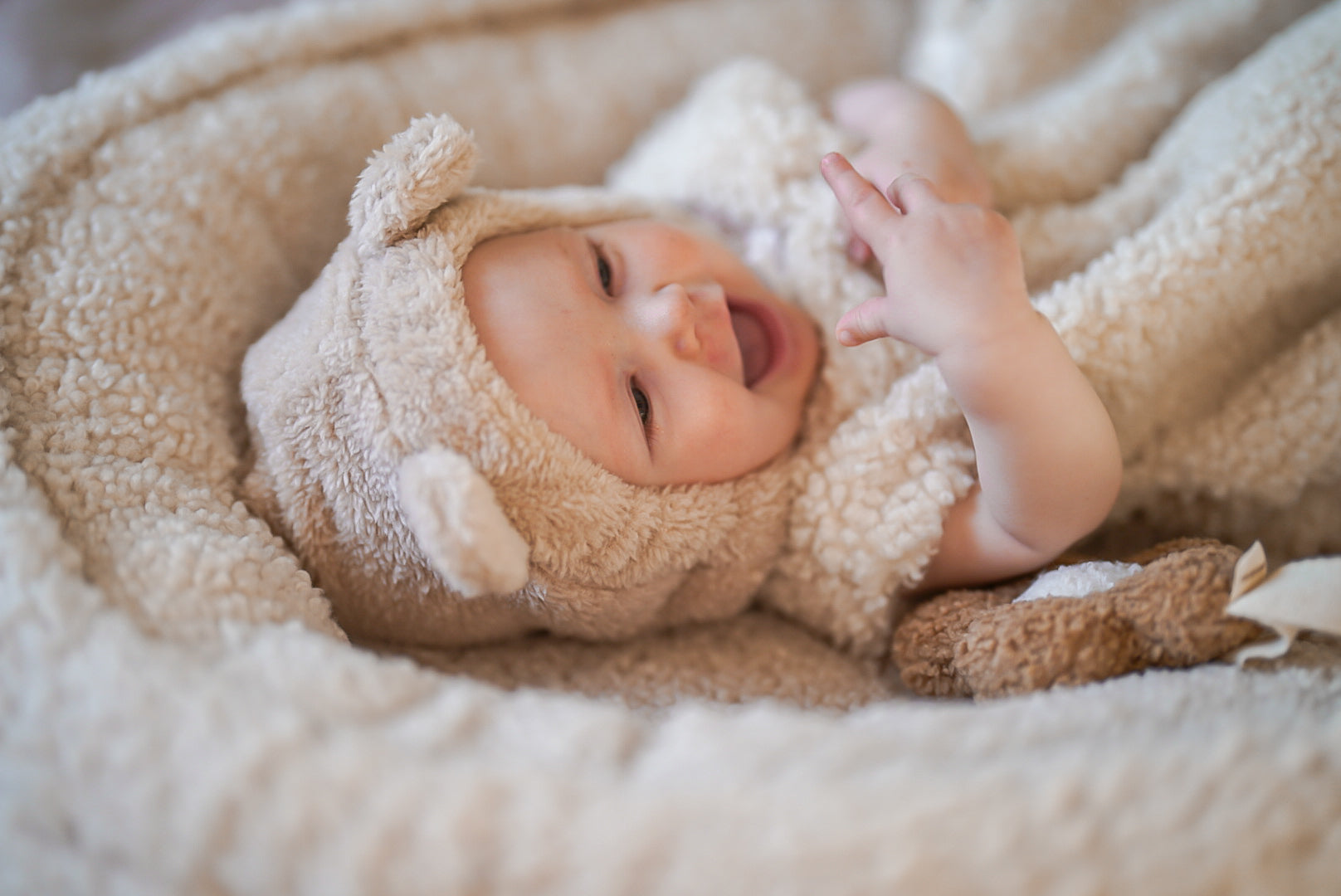 Ada Baby Teddy Ears hat, Beige