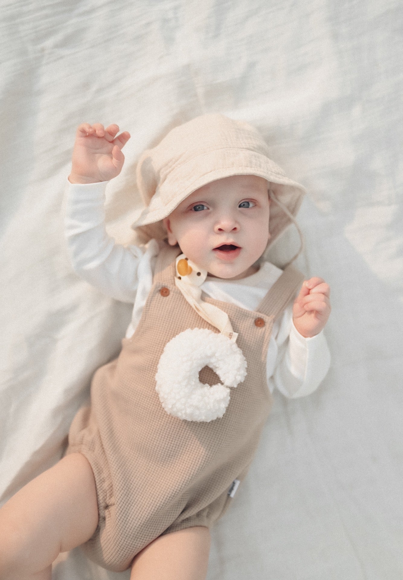 Liliput Suspender Romper Set, Beige