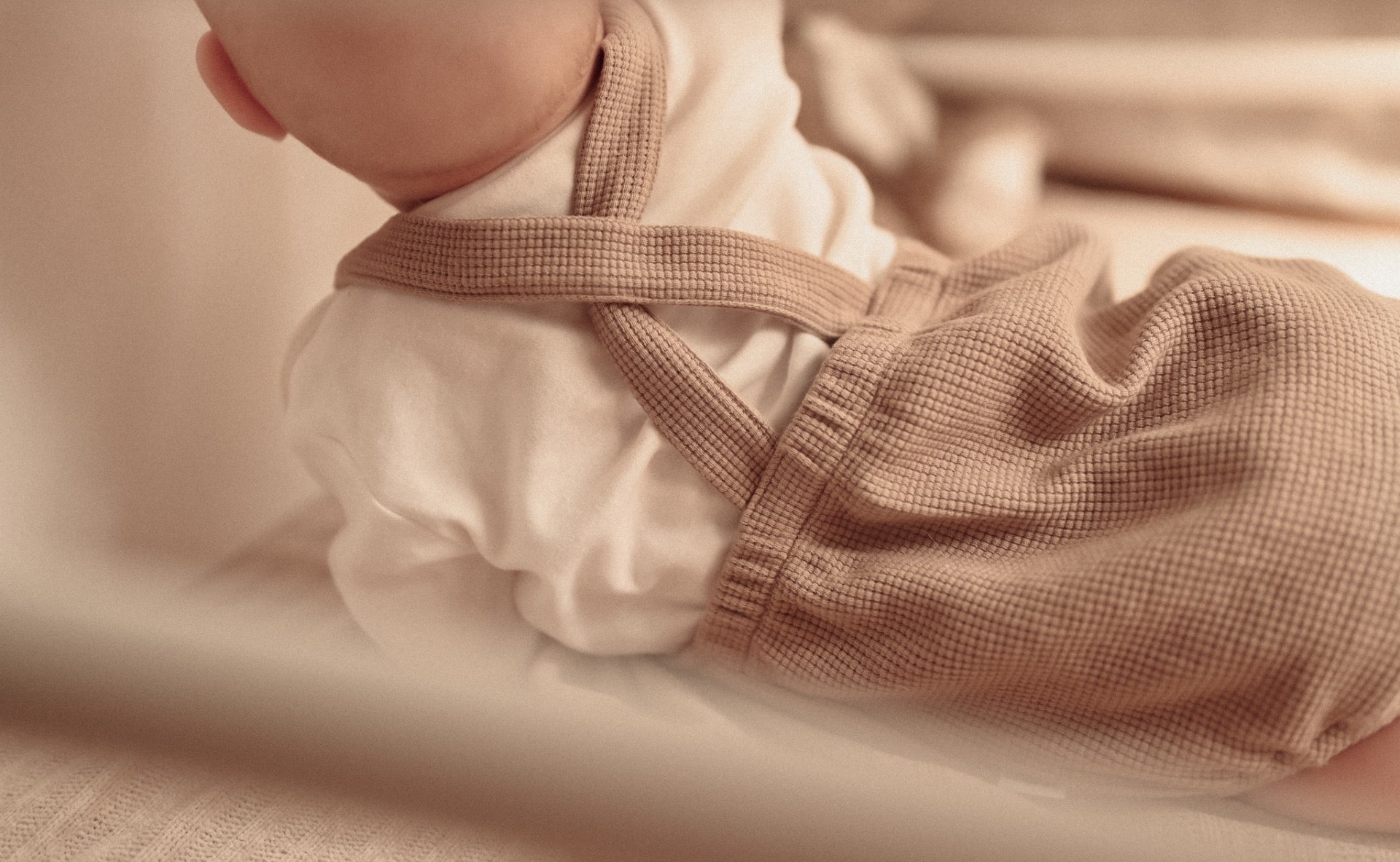 Liliput Suspender Romper Set, Beige