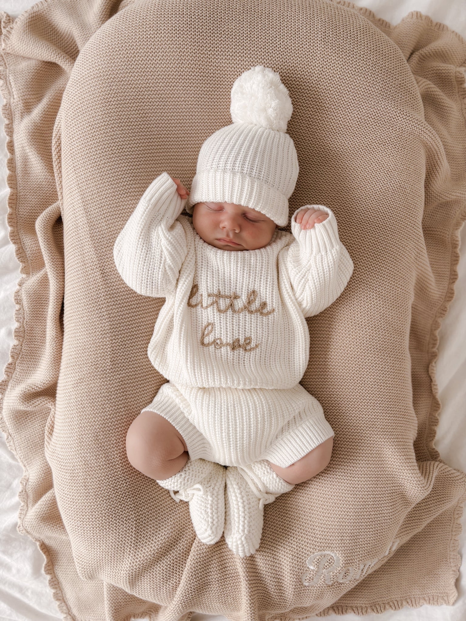 Blossom & Pear "Little Love" baby sweater, Milk