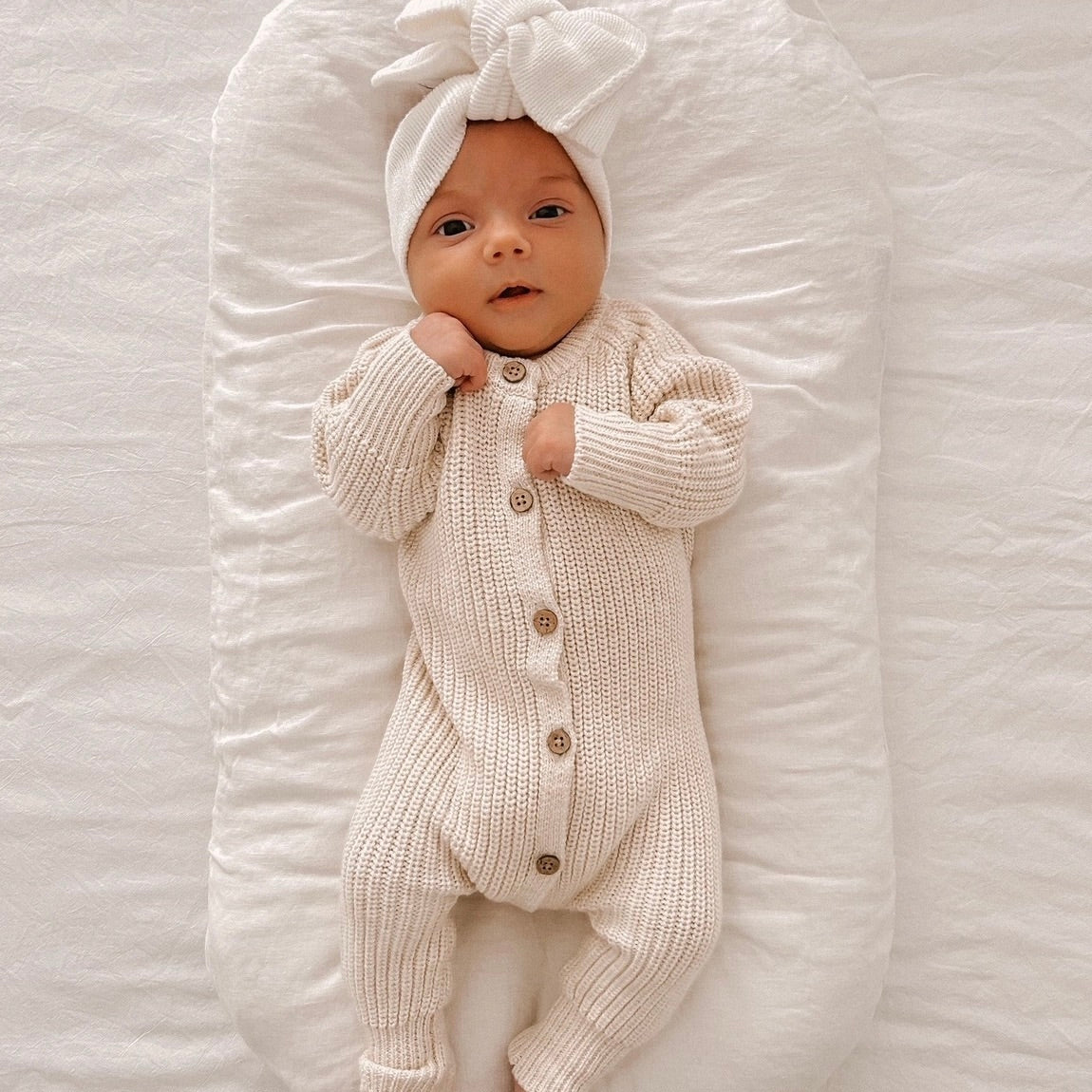 Petite + Co Everyday Ribbed Romper, Light Beige
