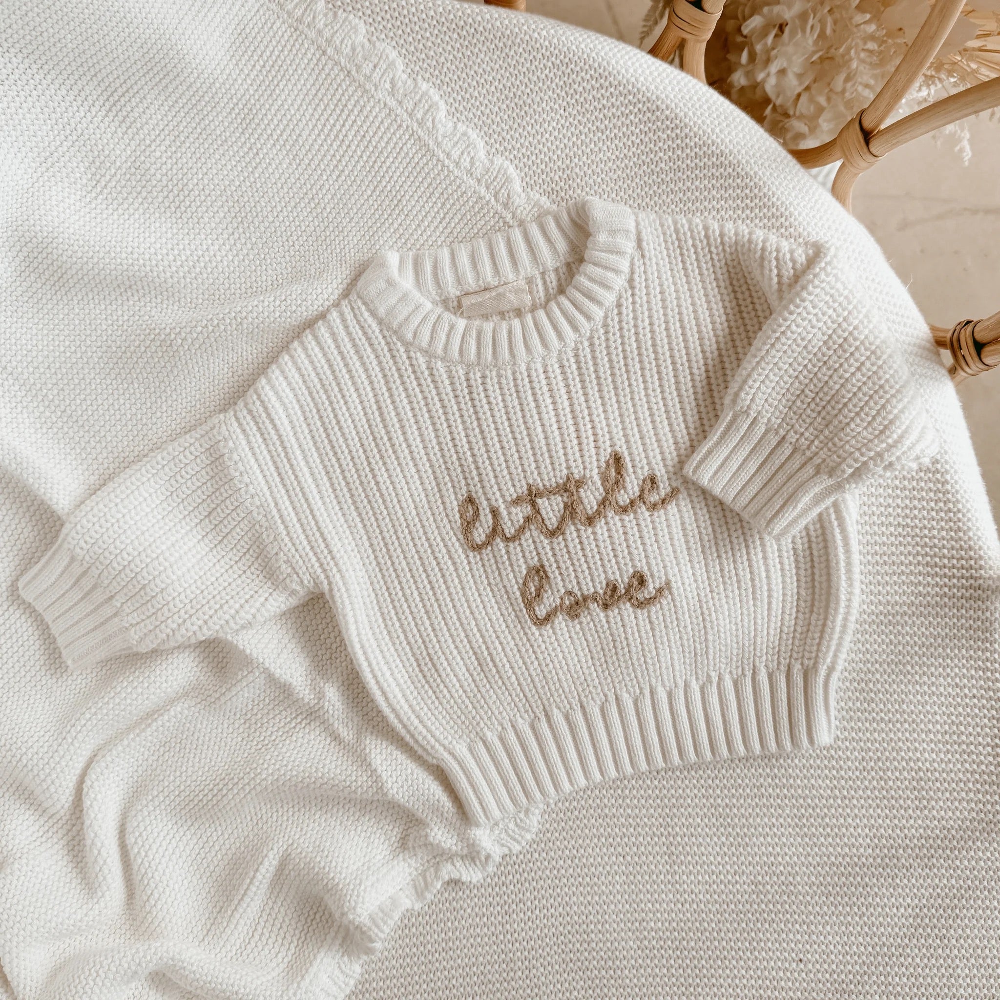 Blossom & Pear "Little Love" baby sweater, Milk