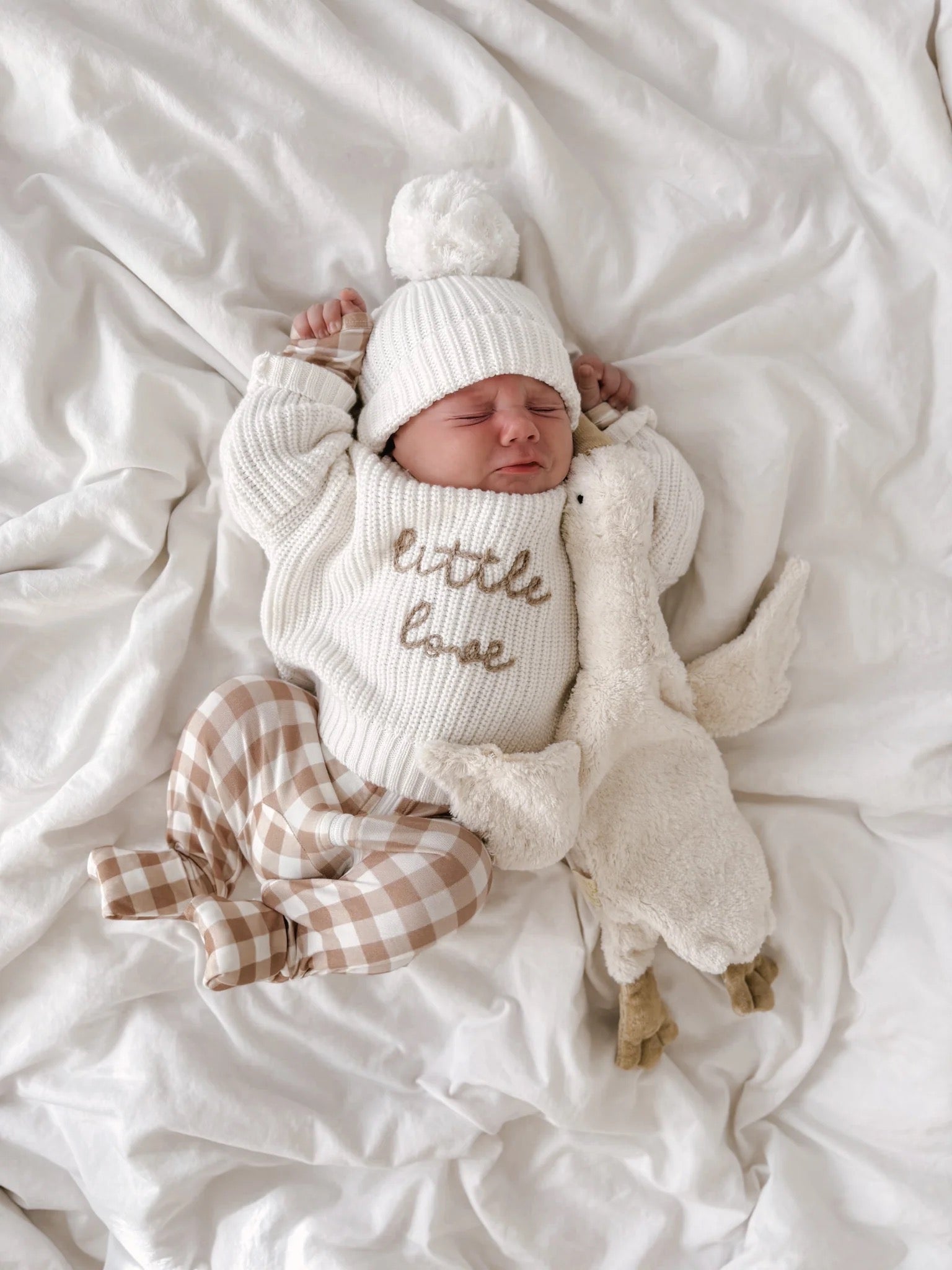 Blossom & Pear "Little Love" baby sweater, Milk