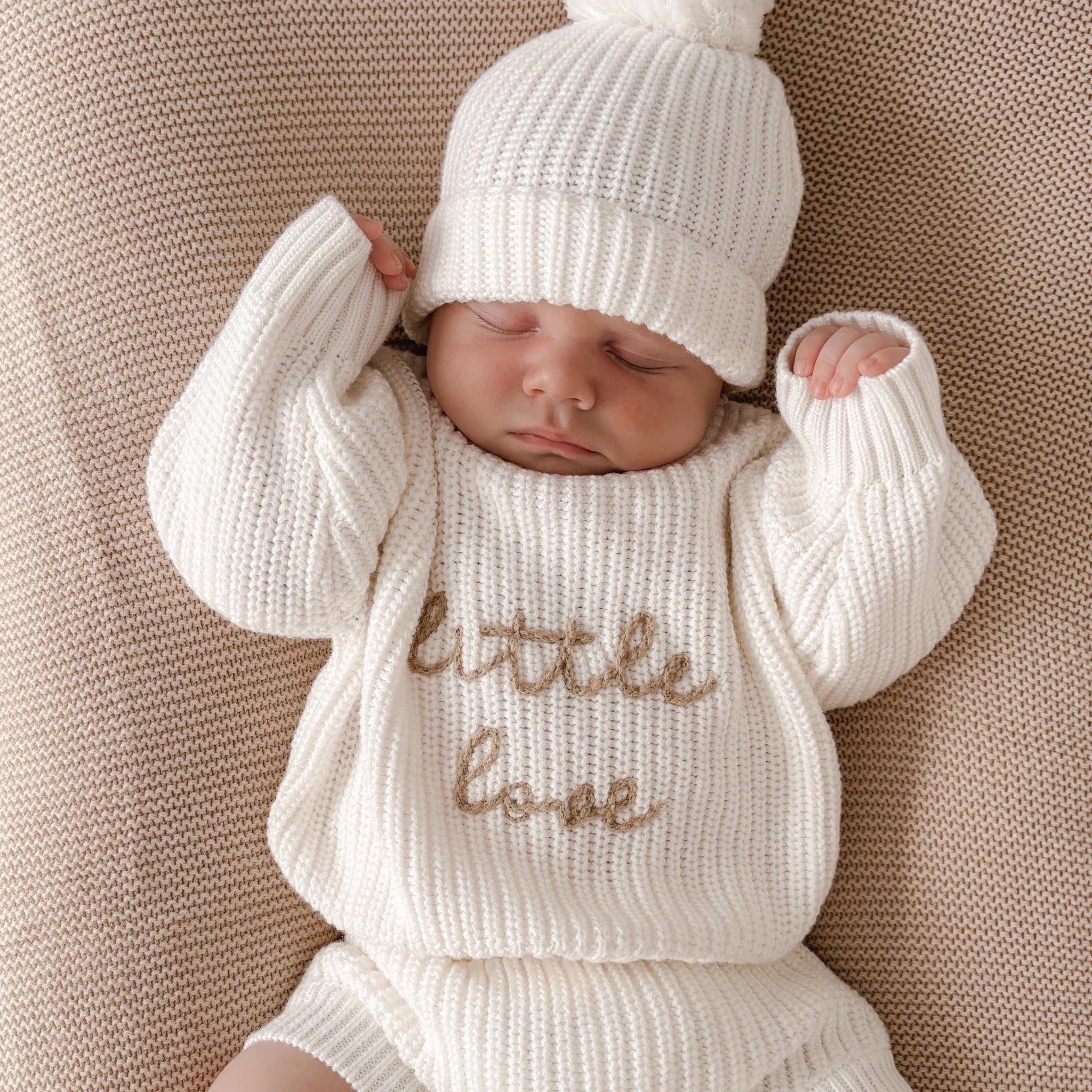 Blossom & Pear "Little Love" baby sweater, Milk