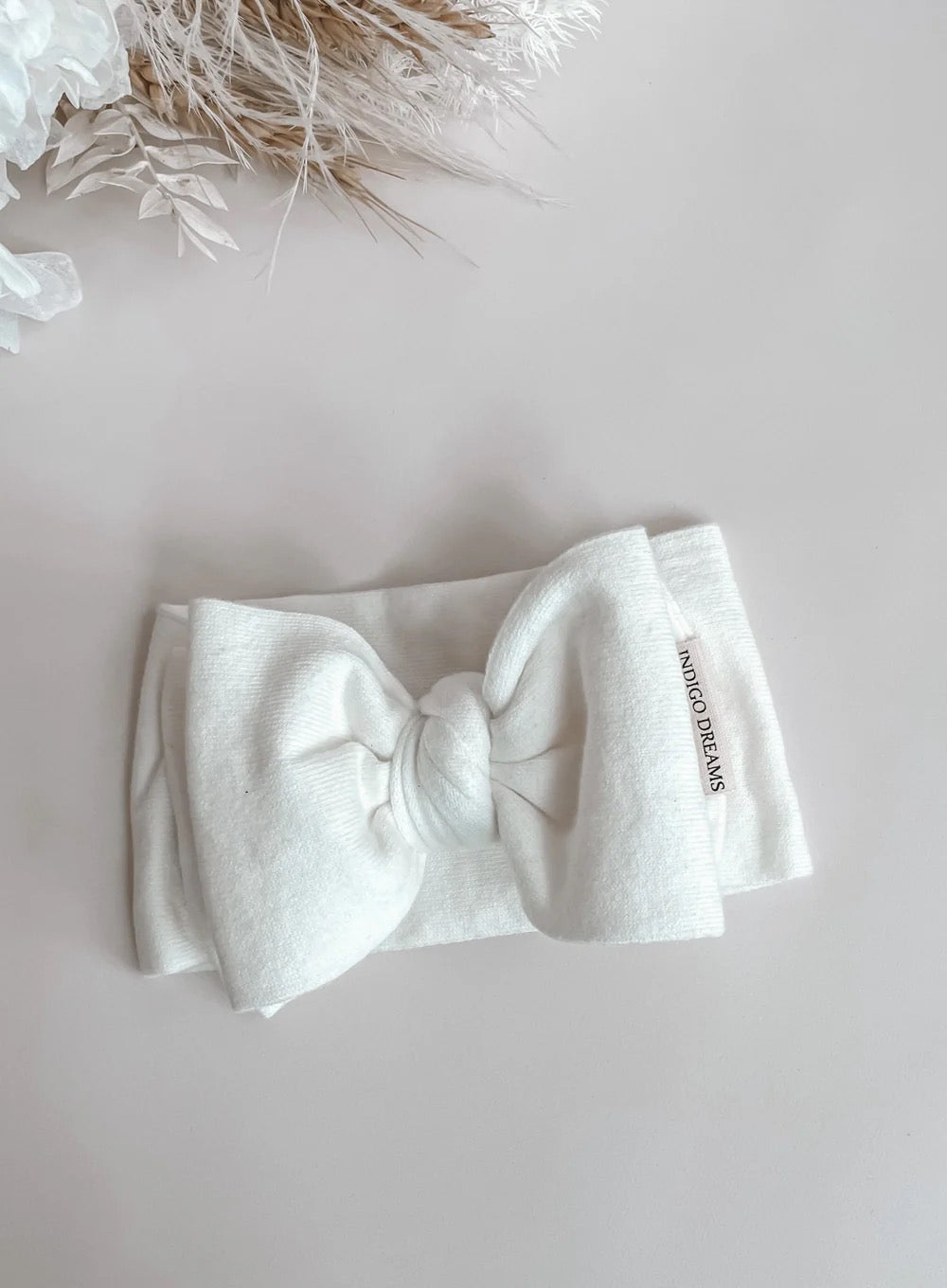 Indigo Dreams Vanilla knit bow tie