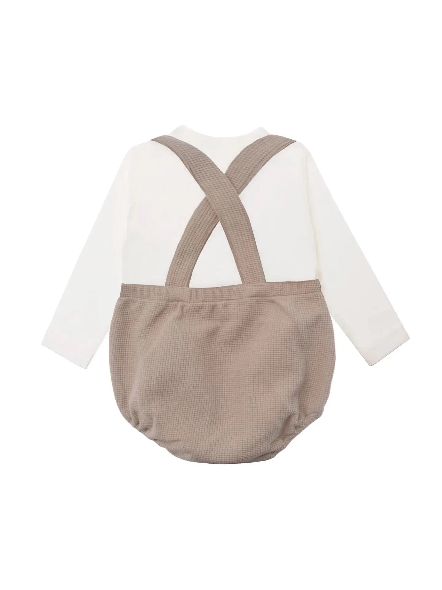 Liliput Suspender Romper Set, Beige
