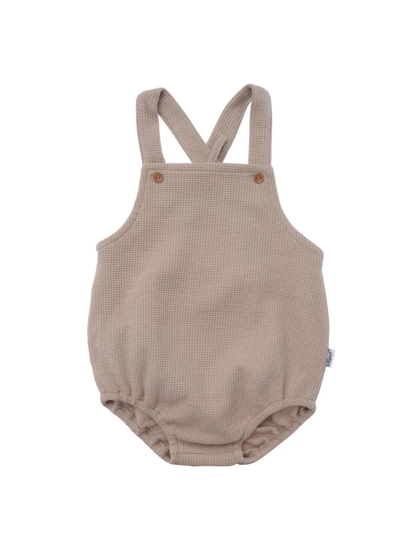 Liliput Suspender Romper Set, Beige