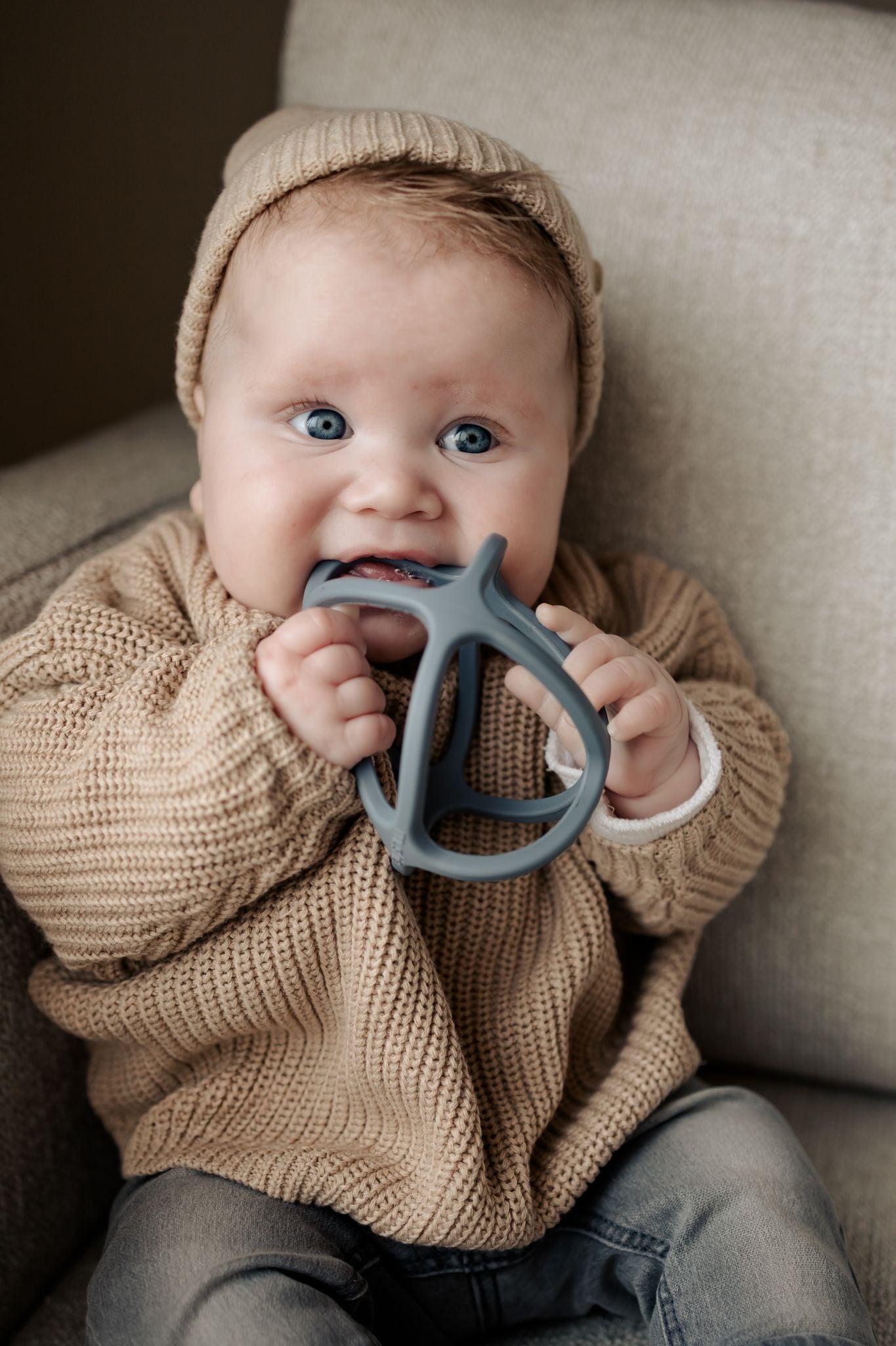 Moalie Big Knit Oversized Sweater for baby, Beige