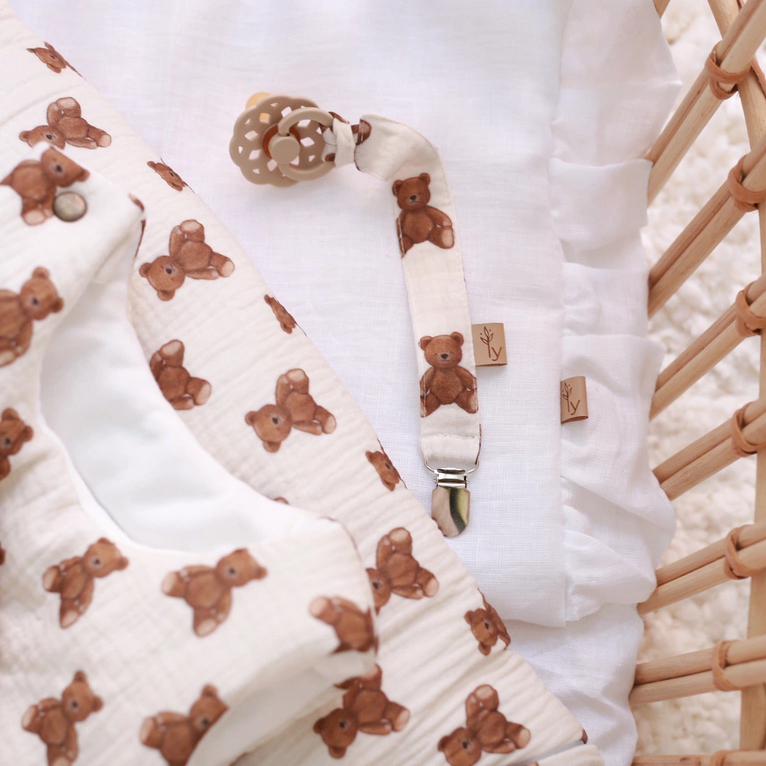 Babyly Pacifier Clip, Teddy Bears