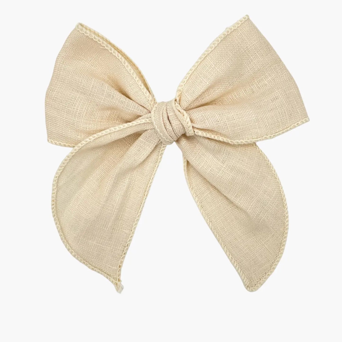 Liv & Loke Signe Linne Rosette hair bow, Warm Beige