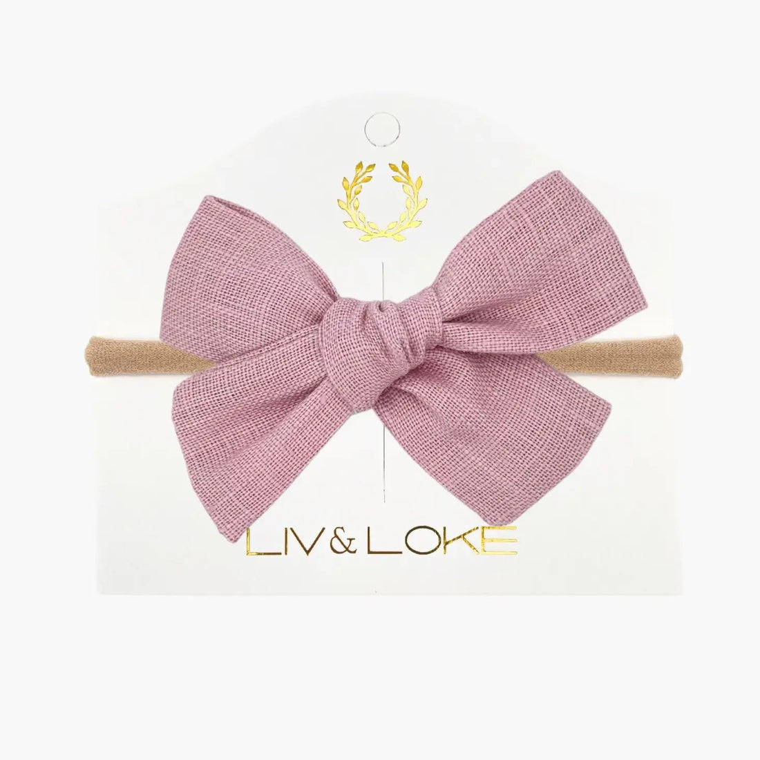 Liv & Loke Ester Linen-rusettipanta, Old Pink