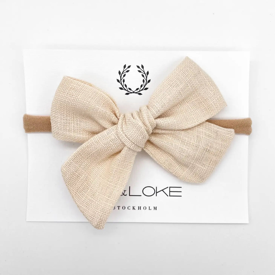 Liv & Loke Ester Linen-rusettipanta, Sand