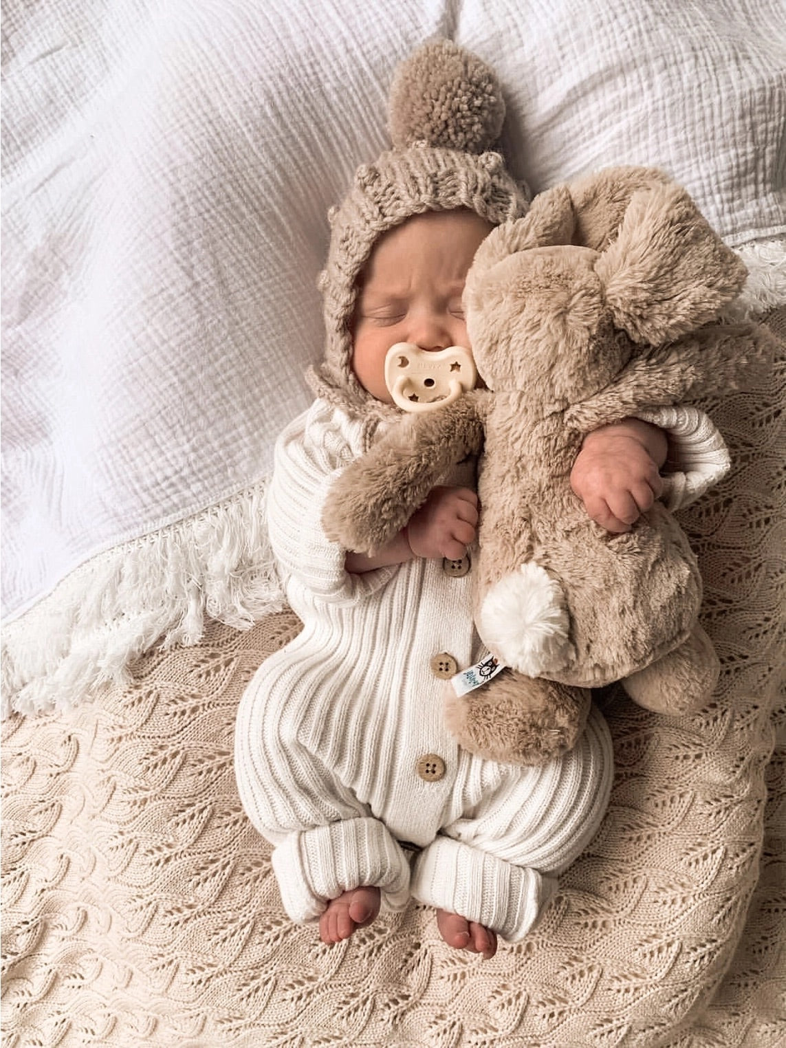Little B's Nursery Ribbed Romper, Milk