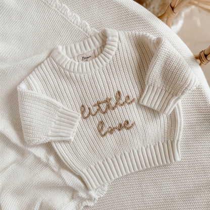 Blossom &amp; Pear &quot;Little Love&quot; baby sweater, Milk
