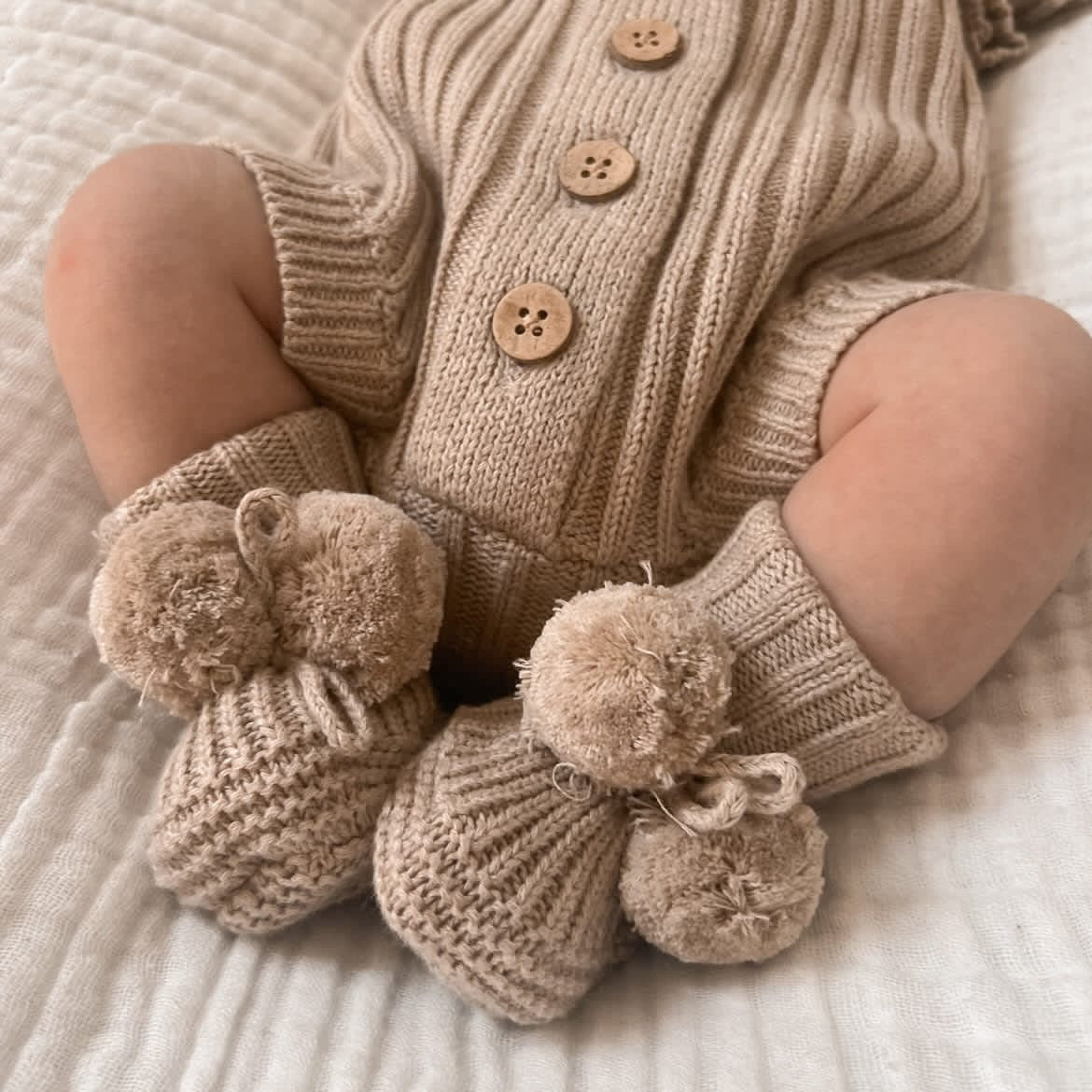 Little B's Nursery Booties -vauvatossut, Oak