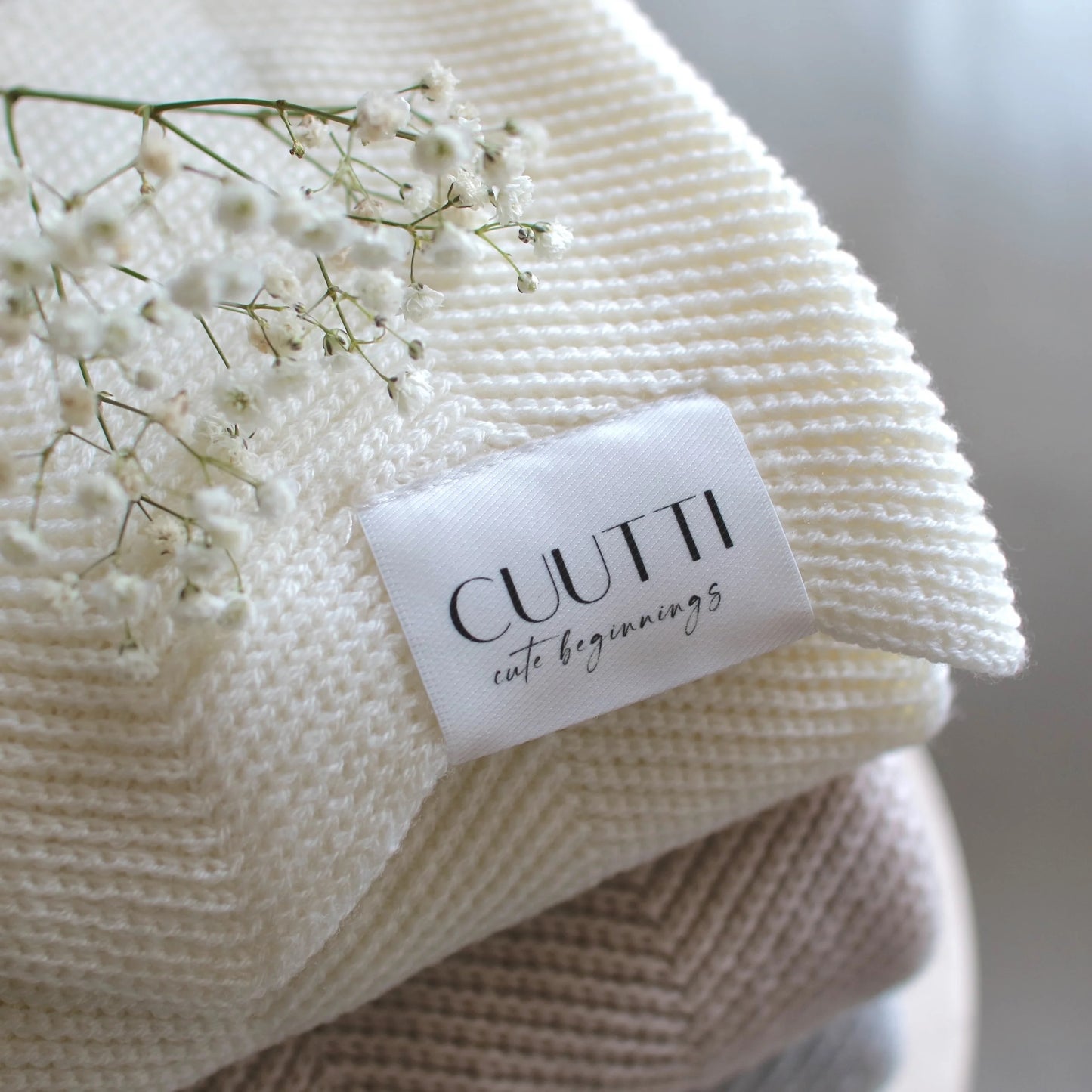 CUUTTI Merinovillapeitto Harmony, Ivory tai Rose Beige