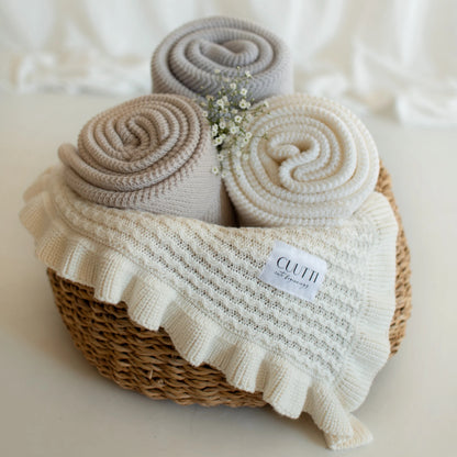 CUUTTI Merinovillapeitto Harmony, Ivory tai Rose Beige