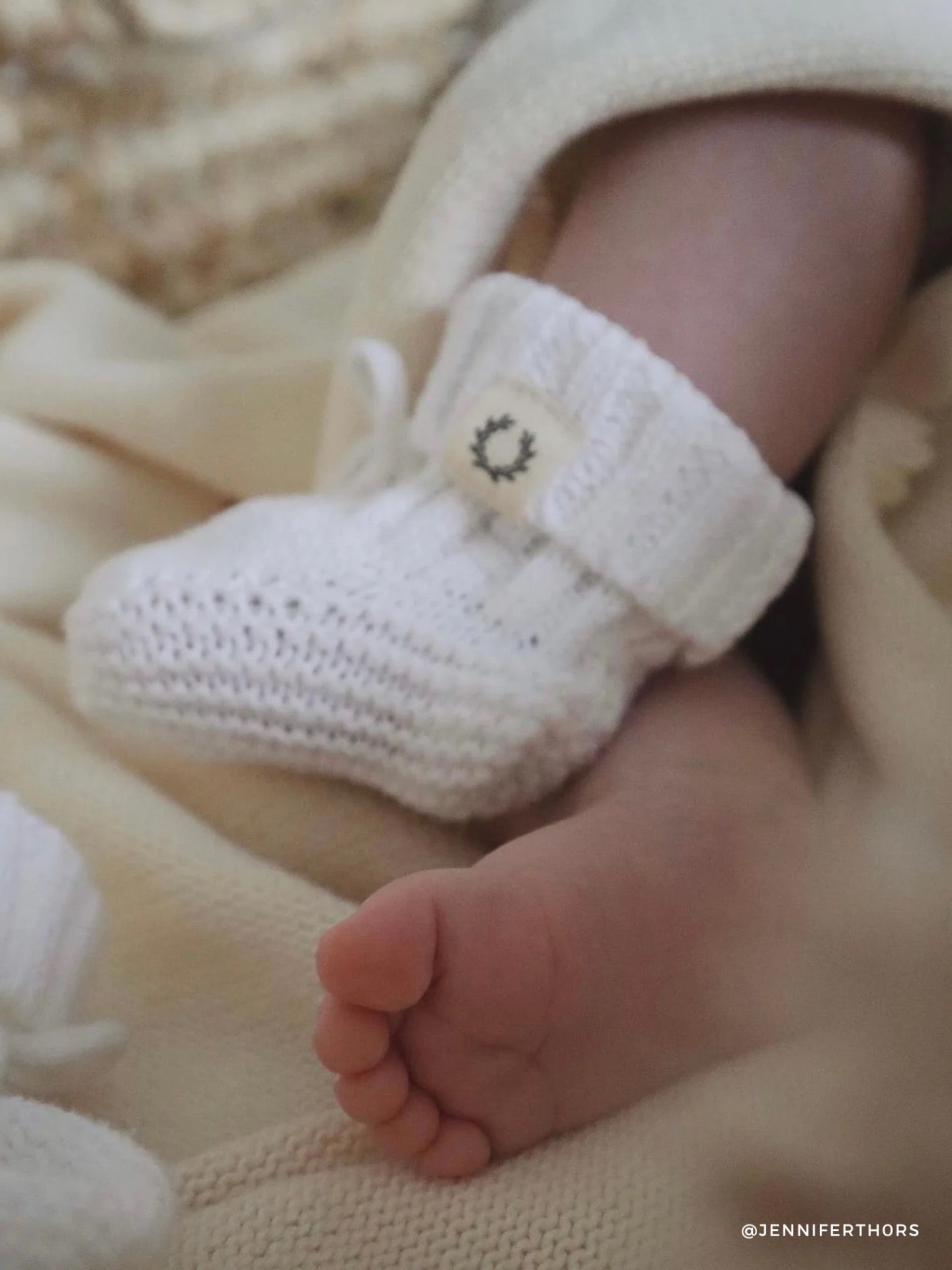 Liv & Loke baby slippers, White Dove