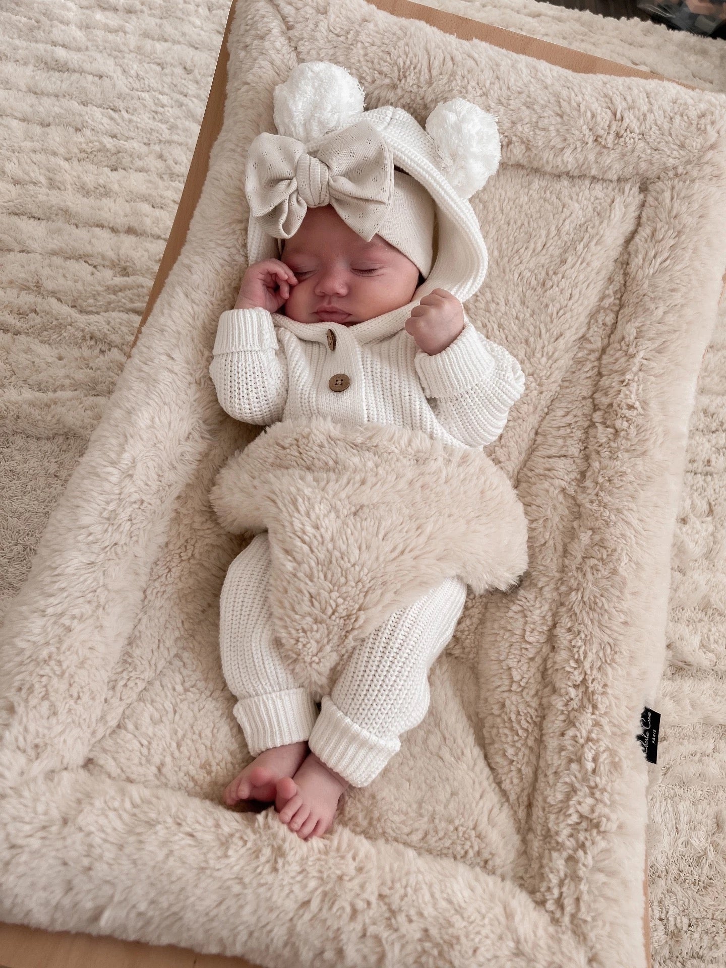 Little B's Nursery Classic Knit Hoodie, Milk