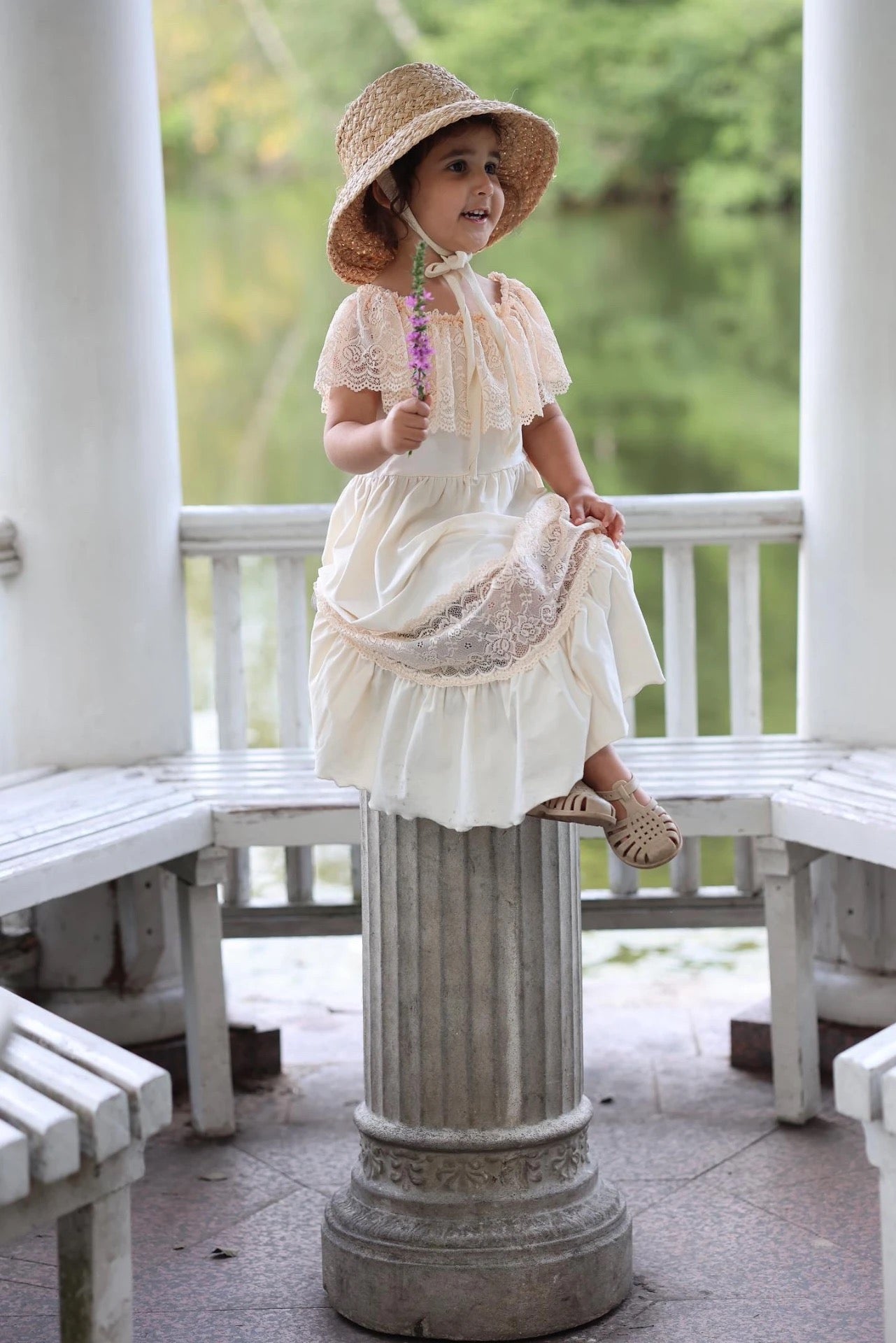 Bailey's Blossoms Clara Cotton & Lace Flutter Maximekko - Vanilla Cream