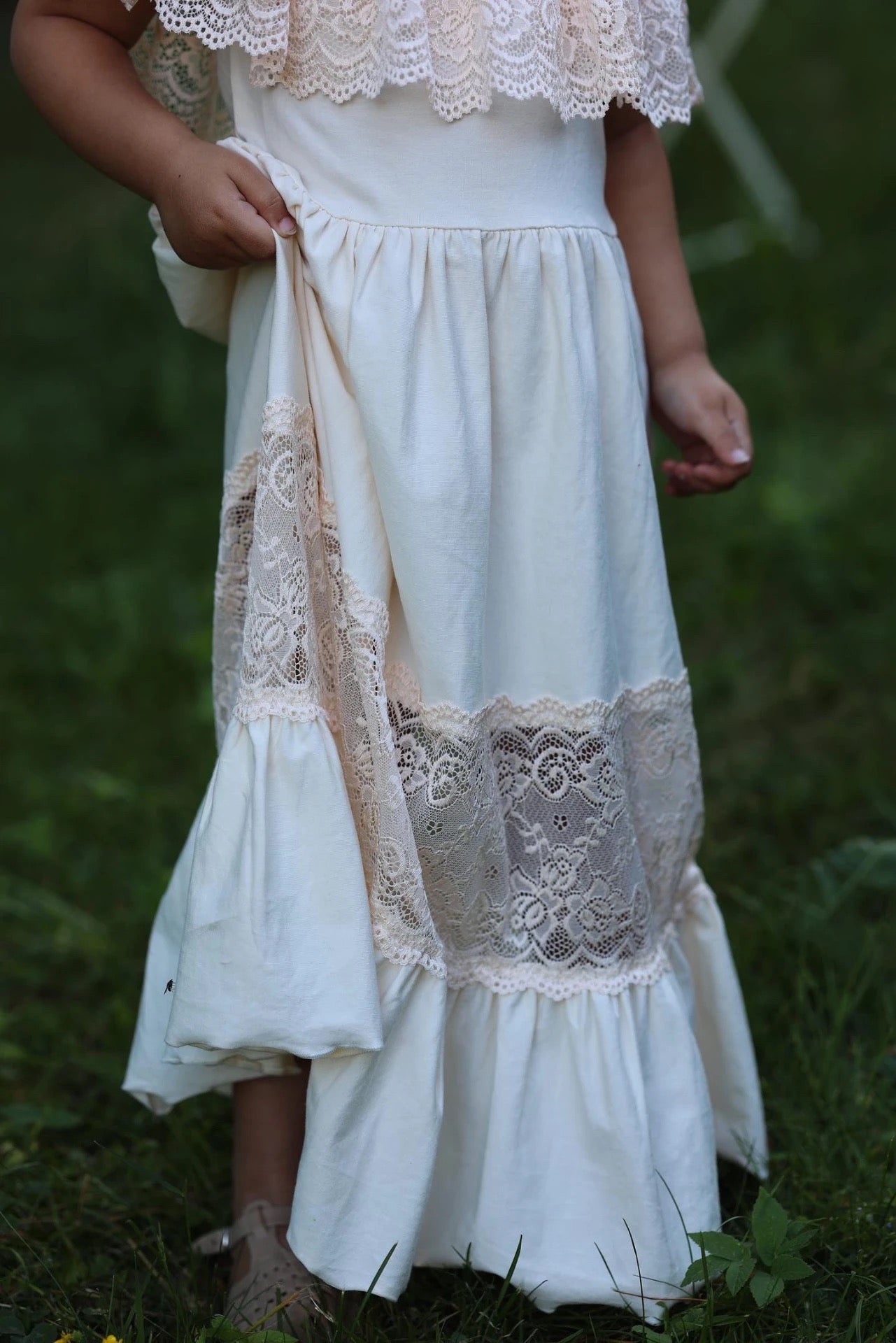 Bailey's Blossoms Clara Cotton & Lace Flutter Maximekko - Vanilla Cream