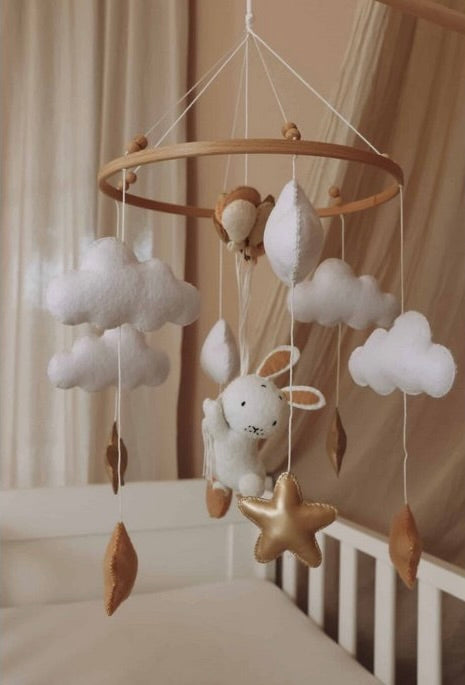 Little Loua Bunny Balloon cradle mobile