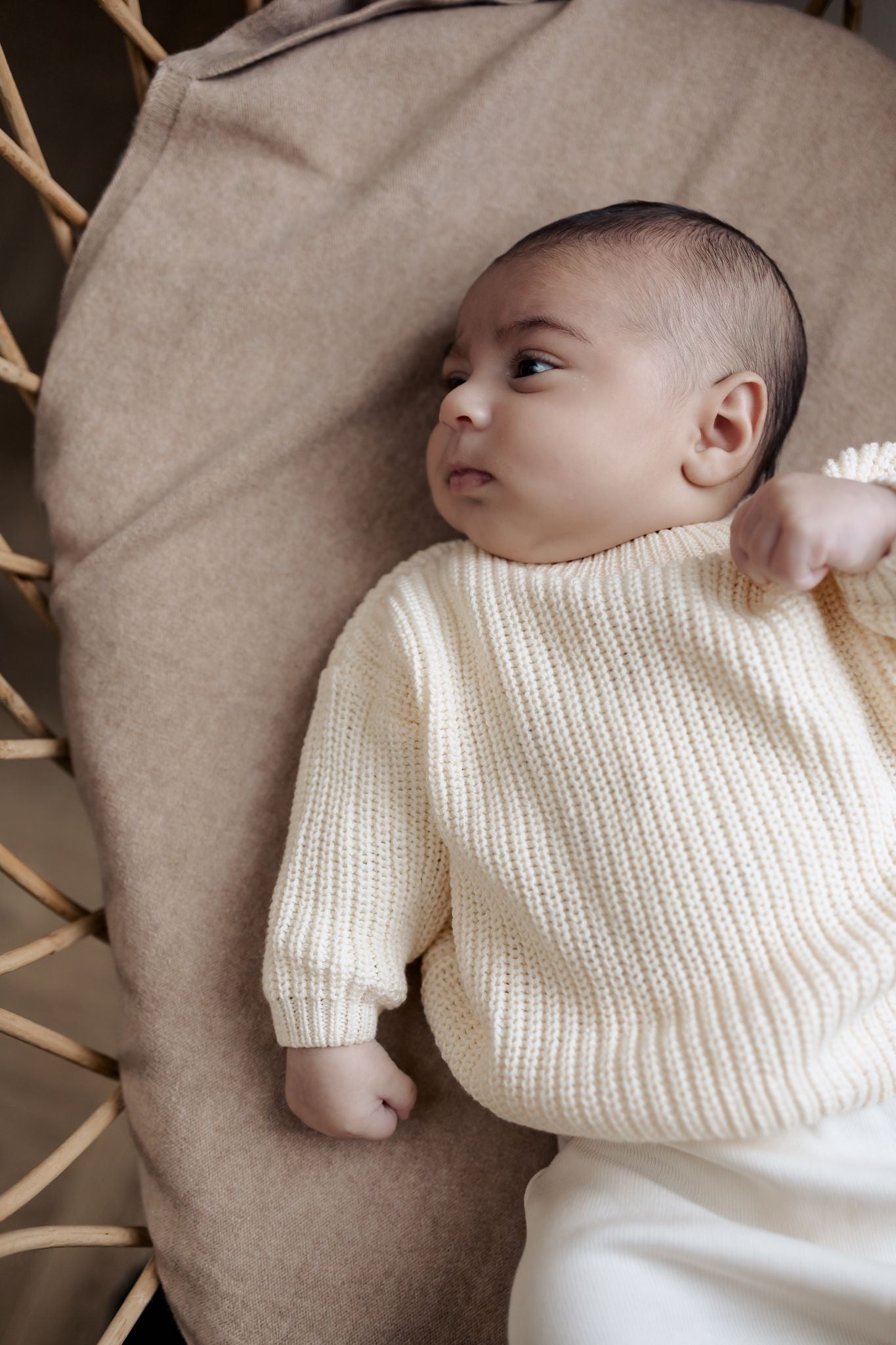 Moalie Big Knit Oversized Sweater -neulepusero vauvalle, Ecru