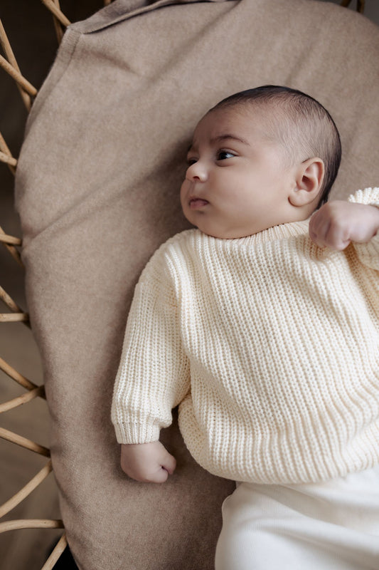 Moalie Big Knit Oversized Sweater -neulepusero vauvalle, Ecru
