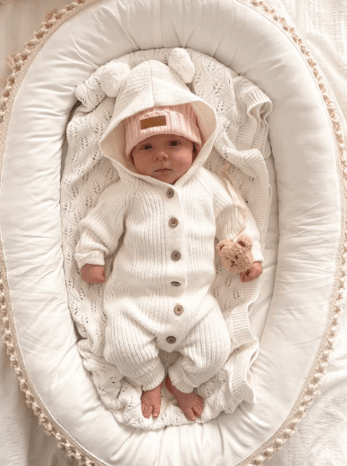 Little B's Nursery Classic Knit Hoodie, Milk