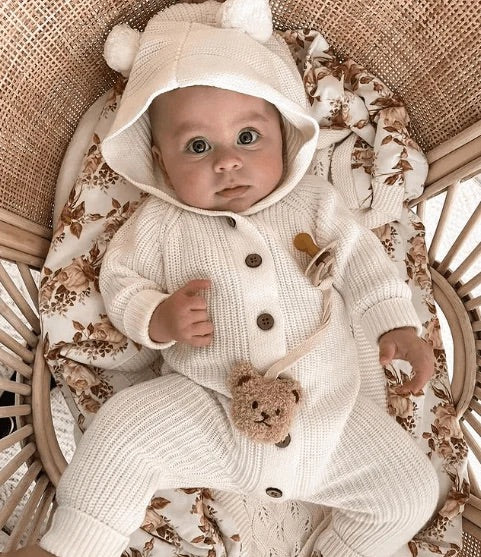 Little B's Nursery Classic Knit Hoodie, Milk