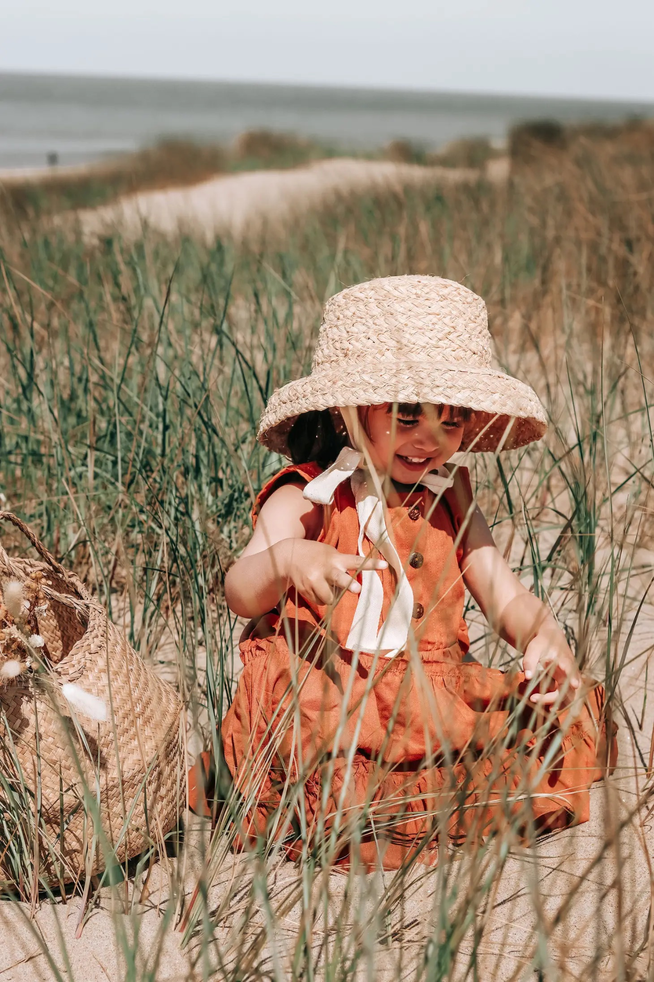 La Olivia Kids Isabella Dress, Beige or Terracotta