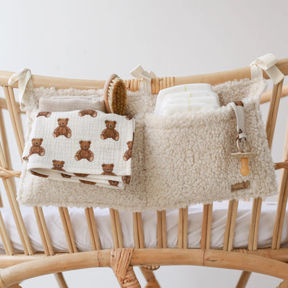 Babyly Teddy Crib Organizer -säilytyspussukka, Cream tai Taupe