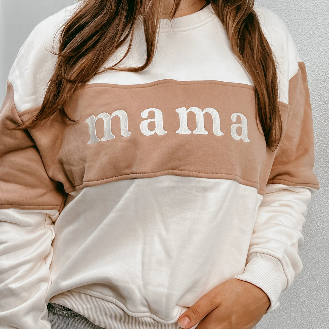 Blossom &amp; Pear Mama Sweater collegepaita, pehmeä fleecevuorattu puuvilla