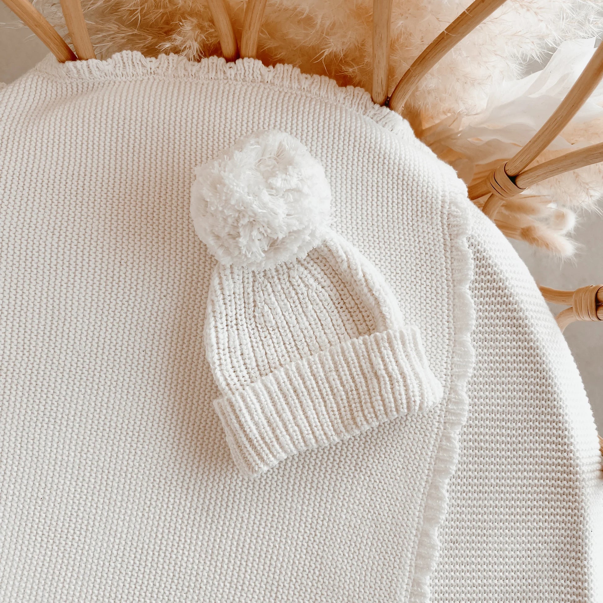 Blossom & Pear vauvan pipo Chunky Knit Beanie, pehmeä muhkea puuvillaneulos