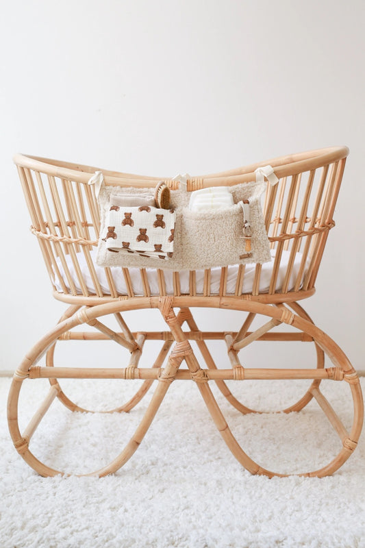 Babyly Teddy Crib Organizer, Cream or Taupe
