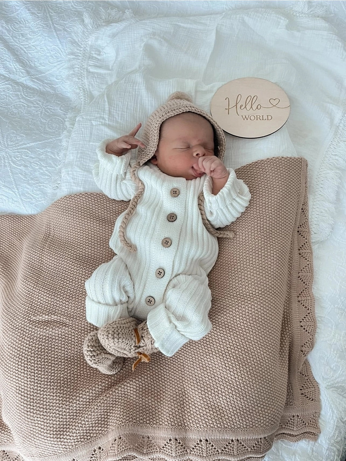 Little B's Nursery Ribbed Romper, Milk