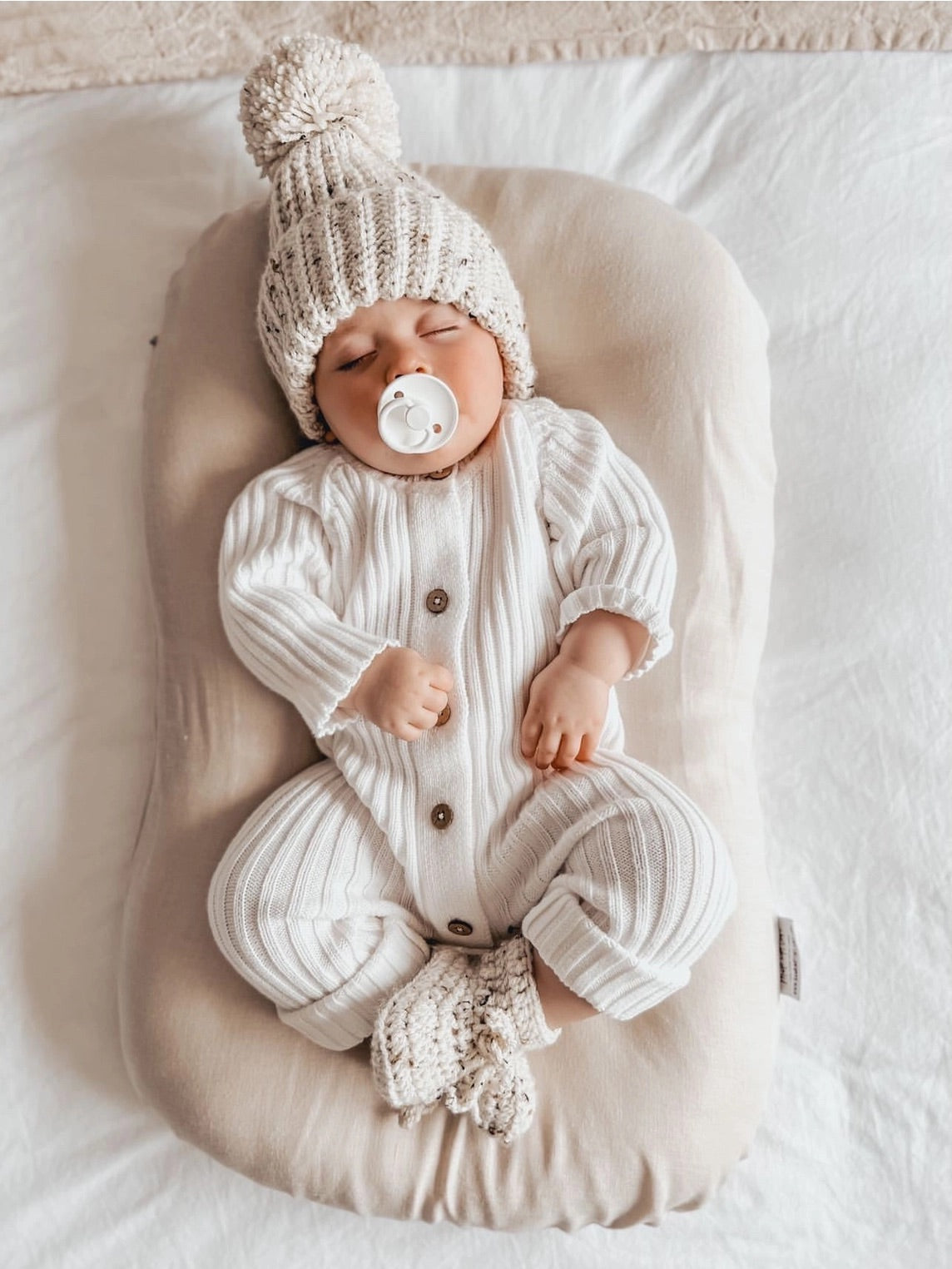 Little B's Nursery Ribbed Romper, Milk