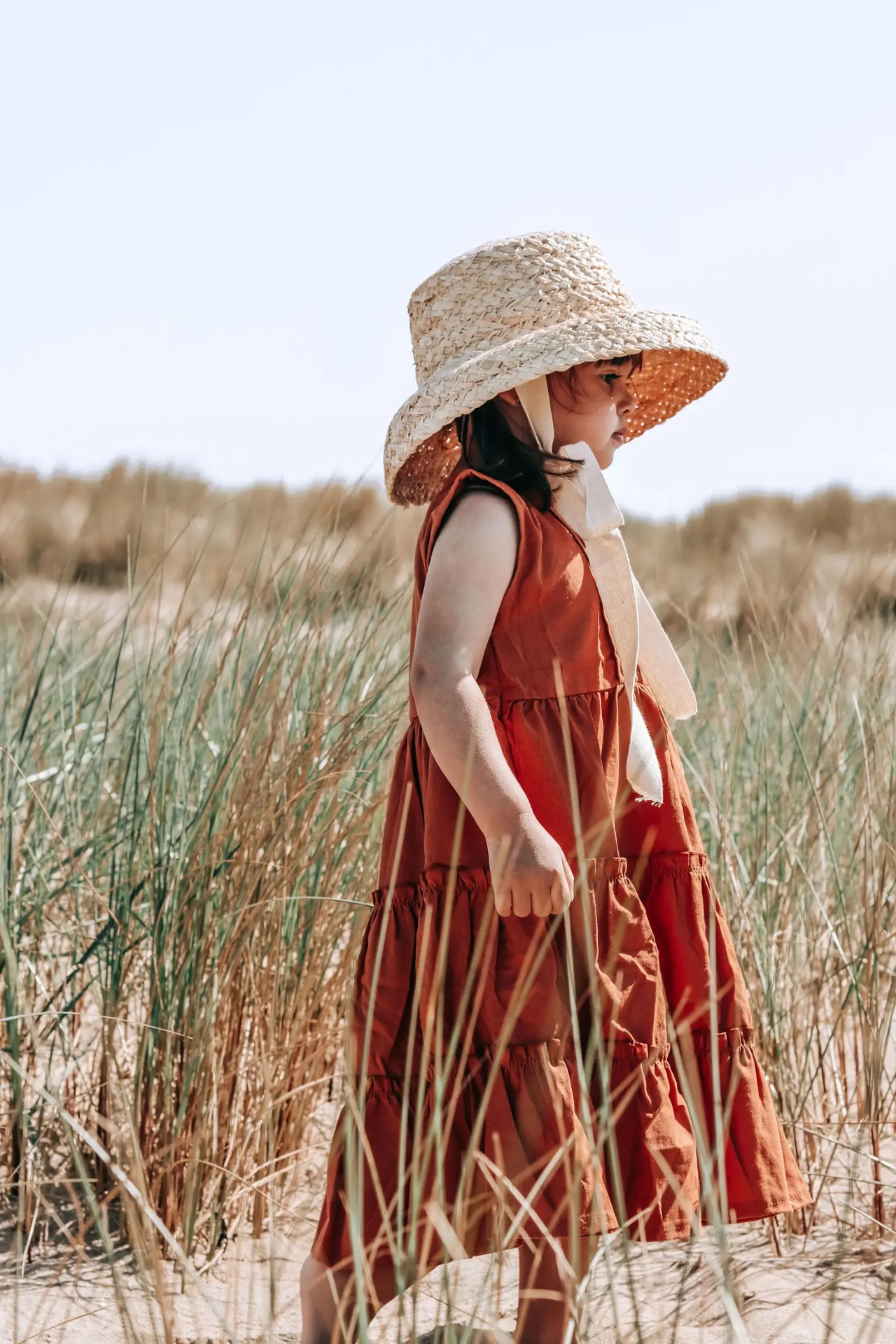 La Olivia Kids Isabella Dress, Beige or Terracotta