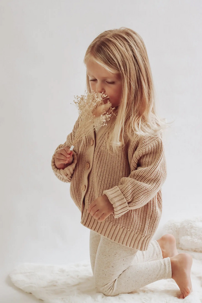 Clover + Bear Chunky Knit -neuletakki, Nougat